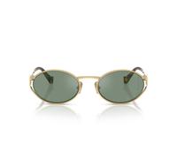 Miu Miu Smu 52ys Occhiali Da Sole Donna Oro Rotondo Verde 54mm