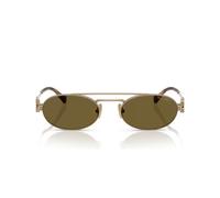 Miu Miu Smu 54zs Occhiali Da Sole Donna Oro Geometrico Marrone 53mm