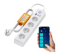 MIUCDA Smart - Multipresa con 4 prese da 10 A, 1 USB e 2 connettori tipo C, presa multipla commutabile singolarmente, compatibile con Alexa, Google Assistant, Smart Life, Tuya accesso remoto, 1,5 m