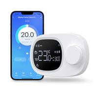 MIUCDA Termostato intelligente da parete Wi-Fi per sistemi di riscaldamento e raffreddamento, regolatore della temperatura ambiente con ruota di regolazione, funzionamento a batteria/filo per