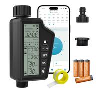 MIUCDA Timer Irrigazione WiFi, Programmatore Irrigazione intelligente con controllo APP, Timer per rubinetto da giardino esterno con ritardo pioggia Compatibile con Alexa e Google Home