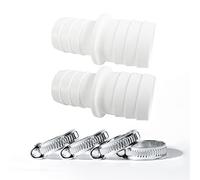 Miuezuth 2 X raccordo tubo Ø 32 a 38 mm per piscina + 4 fascette universali in acciaio inox da 1 1/4 a 1 1/2 pollici Norma adattatore per tubo flessibile - doppio beccuccio per tubo flessibile
