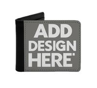 Miujonvy Portafogli da uomo Aggiungi il tuo design Here portamonete e porta carte d'identità con tasca per monete, 6 scomparti per carte di credito, scomparti per banconote, Nero , Taglia unica