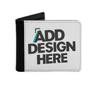 Miujonvy Portafogli da uomo Aggiungi il tuo design Here portamonete e porta carte d'identità con tasca per monete, 6 scomparti per carte di credito, scomparti per banconote, Nero , Taglia unica