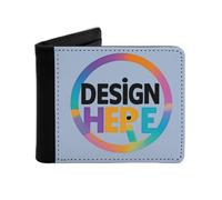 Miujonvy Portafogli da uomo Aggiungi il tuo design Here portamonete e porta carte d'identità con tasca per monete, 6 scomparti per carte di credito, scomparti per banconote, Nero , Taglia unica