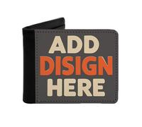 Miujonvy Portafogli da uomo Your Image Here in pelle sintetica in PU fibra superfine con tasca per monete, 6 scomparti per carte di credito, scomparti per banconote, Nero , Taglia unica