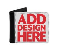 Miujonvy Portafoglio a portafoglio Aggiungi il tuo design Here portamonete e porta carte d'identità con tasca portamonete, 6 scomparti per carte di credito, scomparti per banconote, Nero , Taglia