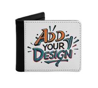 Miujonvy Portafoglio con finestra ID Aggiungi il tuo design Here Superfine Fiber PU pelle sintetica con tasca portamonete, 6 scomparti per carte di credito, scomparti per banconote, Nero , Taglia
