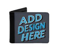 Miujonvy Portafoglio da uomo Aggiungi il tuo design Here portamonete e porta carte d'identità con tasca portamonete, 6 scomparti per carte di credito, scomparti per banconote, Nero , Taglia unica
