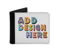 Miujonvy Portafoglio da uomo Your Image Here, porta monete e carta d'identità, con tasca per monete, 6 scomparti per carte di credito, scomparti per banconote, Nero , Taglia unica