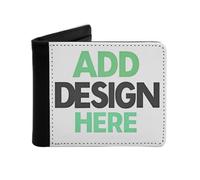 Miujonvy Portafoglio minimalista Aggiungi le tue immagini di testo, monete e porta carte d'identità con tasca per monete, 6 scomparti per carte di credito, scomparti per banconote, Nero , Taglia unica