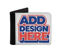 Miujonvy Portafoglio sottile bifold il tuo testo personalizzato monete e porta carte d'identità con tasca portamonete, 6 scomparti per carte di credito, scomparti per banconote, Nero , Taglia unica