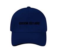 Miujonvy Testo personalizzato personalizzato del berretto da baseball qui cappello regolabile classico del bottone del metallo del berretto da baseball, Blu marino 0, Etichettalia unica