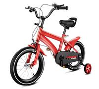 MIUKYUI Bicicletta per bambini 14 pollici, bicicletta per bambini dai 3 ai 6 anni per ragazze e ragazzi, bianco, con parafango e freno combinato anteriore e posteriore, in acciaio al carbonio di alta