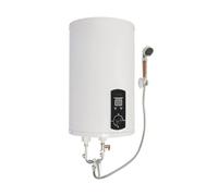 MIUKYUI Caldaia elettrica, serbatoio dell'acqua calda, compatta, serbatoio elettrico, 50 l, 80 l, 100 l, 120 l, 2000 W, IPX4, 25-75 °C, con doccetta e rubinetto per cucina, bagno (50 L)