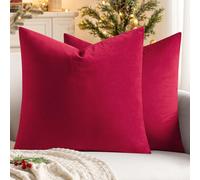 MIULEE Confezione da 2 Federde in Velluto Copricuscini di Decorativi Fodere Quadrate per Cuscino per Divano Camera da Letto Casa 45X45cm Rosso brillante