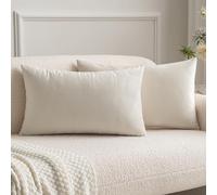MIULEE Confezione da 2 Federde in Velluto Copricuscini di Decorativi Fodere Quadrate per Cuscino per Divano Camera da Letto Casa 30X50cm Bianco Crema