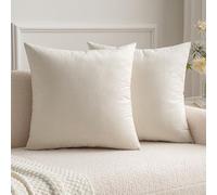 MIULEE Confezione da 2 Federde in Velluto Copricuscini di Decorativi Fodere Quadrate per Cuscino per Divano Camera da Letto Casa 50X50cm Bianco Crema