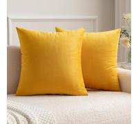 MIULEE Confezione da 2 Federe in Velluto Copricuscini Decorativi Fodere Quadrate per Cuscino per Divano Camera da Letto Casa45X45cm Giallo Arancio