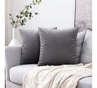 MIULEE Confezione da 2 Federe in Velluto Copricuscini Decorativi Fodere Quadrate per Cuscino per Divano Camera da Letto Casa50X50cm Grigio scuro