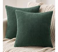 MIULEE Confezione da 2 Fodere in Velluto a Coste Decorative Federde Morbido Copricuscini Cuscino Moderne Comodo Robusto per Camera da Divano Letto 50x50cm Verde scuro