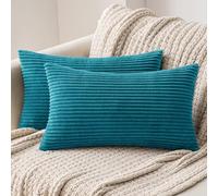 MIULEE Confezione da 2 Fodere in Velluto a Coste Decorative Federe Morbido Copricuscini Cuscino Moderne Comodo Robusto per Camera da Divano Letto 30x50cm Lake Blue