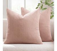 MIULEE Confezione da 2 Fodere in Velluto a Coste Decorative Federe Morbido Copricuscini Cuscino Moderne Comodo Robusto per Camera da Divano Letto 45 X 45 cm Rosa Scuro