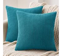 MIULEE Confezione da 2 Fodere in Velluto a Coste Decorative Federe Morbido Copricuscini Cuscino Moderne Comodo Robusto per Camera da Divano Letto 50 * 50cm Lake Blue