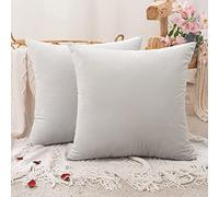 MIULEE Copricuscini 2 Pezzi Federe in Velluto Decorativi Fodere Quadrate per Cuscino per Divano Camera da Letto Casa Soggiorno Salotto Sedia 45X45cm Grigio Chiaro