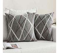 MIULEE Copricuscini 2 Pezzi Federe per Cuscini Poliestere Stampata a Raggi Elegante Quadrato Resistente lavabile Decorativo per Giardino Esterno Soggiorno 50X50 CM Grigio Chiaro