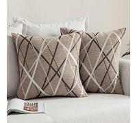 MIULEE Copricuscini 2 Pezzi Stampata a Raggi Federe per Cuscini Riutilizzato Soggiorno Interno Divano Giardino Lavabile per Ufficio Classico Resistente Salotto 50X50 CM Cachi