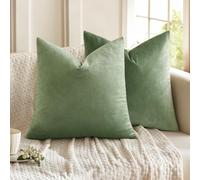 MIULEE Copricuscini Divano Camera da Letto Cuscini Arredo Fodere Arredamento Casa Federe Moderni Elegante Morbido Resistente in Velluto con la Cerniera Invisibile 2 Pezzi 50X50 CM Verde Pisello