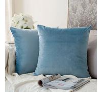 MIULEE Copricuscini Divano Camera da Letto Cuscini Arredo Fodere Arredamento Casa Federe Moderni Elegante Morbido Resistente in Velluto con la Cerniera Invisibile 2 Pezzi Azzuro 40X40 Cm