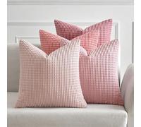 MIULEE Federe Cuscini Decorativi Divano Copricuscini Granula Federa Moderno Morbido Resistente Quadrato per Soggiorno Camera da Letto Casa Sedia 50x50 cm 4 Pezzi Serie Rosa