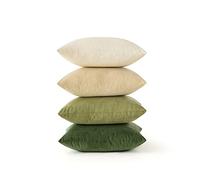 MIULEE Federe Cuscini Set di 4 in Velluto Copricuscini per Divano Camera da Letto Federa Quadrata e Decorativa in Tinta Unita Foedere Eleganti per Letto Matrimoniale Arredo 40X40 CM Serie Verde Chiaro