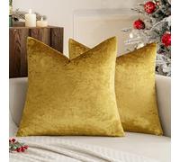 MIULEE Oro Luxueux Federe Cuscini Arredo Divano Copricuscini Soggiorno Federe Arredamento Casa Moderni Elegante Morbido Resistente in Velluto con la Cerniera Invisibile 2 Pezzi 60x60 CM