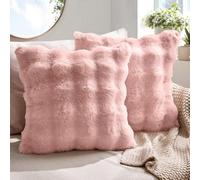 MIULEE Set di 2 Federe per Cuscini 45 * 45 in Peluche Super Morbido Divano Moderno Cuscino Camera da Letto e Casa Federa Cuscini Rosa