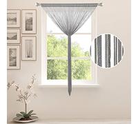 MIULEE Tenda a Filo Tende per Porta Tenda con Perline Protezione contro gli Insetti Il Design del Palo per Divisorio per Finestre, Balcone, Camera da Letto, Matrimonio, 90 cm x 200 cm Grigio
