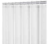 MIULEE Tenda da doccia in lino 180x200 cm Bianco, tende da doccia impermeabili in poliestere di lusso per hotel, tenda da bagno in tessuto lavabile antimuffa con 12 anelli