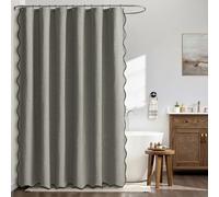 MIULEE Tenda doccia in Lino Ondulato Antimuffa 120 x 200 cm Grigio