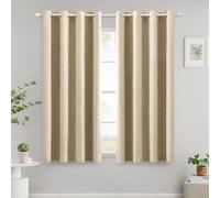 MIULEE Tende oscuranti con occhielli, effetto lino, set da 2 pezzi, 145 x 140 cm, colore tortora, opache, con occhielli, protezione dal freddo, per soggiorno, camera da letto, isolamento termico