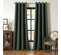 MIULEE Tende Oscuranti per Interni 2 Pezzi 140x260 CM, Tenda Termica Isolante Freddo e Caldo Interni Finestra Camera da Letto Soggiorno con Anelli, Morbido Tenda Oscurante da Interno, Verde Militare