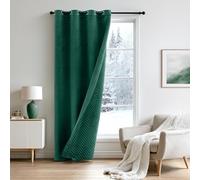 MIULEE Tende Oscuranti Termiche in Velluto Doppia Faccia 280GSM - Tenda Isolante a Occhielli per Interni, Freddo e Caldo, 1 Pezzo, L 132 x A 245 cm, Verde Petrolio