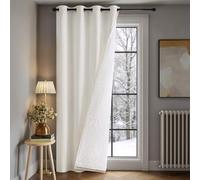 MIULEE Thermovorhang Samt 1Stück H245xB132 cm Weiß | Doppellagiger Samt Vorhang mit Fütterung, Isoliert Gegen Kälte & Hitze, Verdunkelnd, Ideal für Innentüren im Winter