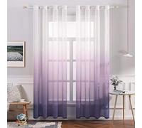 MIULEE Voile Tende Trasparenti con Occhielli Sfumato Verticale Tenda per Finestra per Soggiorno e Camera da Letto 2 Pannelli 140 x 245 CM Viola