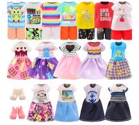 Miunana 3 Vestiti + 2 Abiti + 2 Pantaloni + 2 Scarpe Per 6'' Bambola