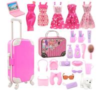 Miunana 30 Accessori per 11.5 Pollici 28-30 cm: 5 Vestiti + Valigia + 24 Altri Accessori (Non Include Bambola)