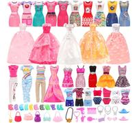 Miunana 58 Pezzi Per 11.5 Pollici 30 cm Bambola: 2 Vestiti Da Sposa + 2 Abiti + 2 Pantaloni + 2 Costumi Da Bagno + 12 Vestiti Moda + 10 PCS (20 Pezzi) Scarpe + 18 Accessori (Consegna Casuale)