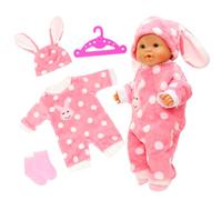 Miunana Abito Vestito Forma Coniglio + 1PCS Calze + Grucce per JC Toys, Manhattan Toy e Plus New Born 14 - 18 Pollici (35 cm - 45 cm) Bambolotti Bambola Bebè（Non Include Bambola）
