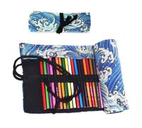 Miunpri Astuccio Rotolo a 36 Fori, Astuccio Arrotolabile in Tela, Porta Pennelli Pittura o da Trucco,Rotolo Lavabile,Può Contenere Diversi Tipi di Penne per Studenti Pennello Pittura Artist (A:Blu)